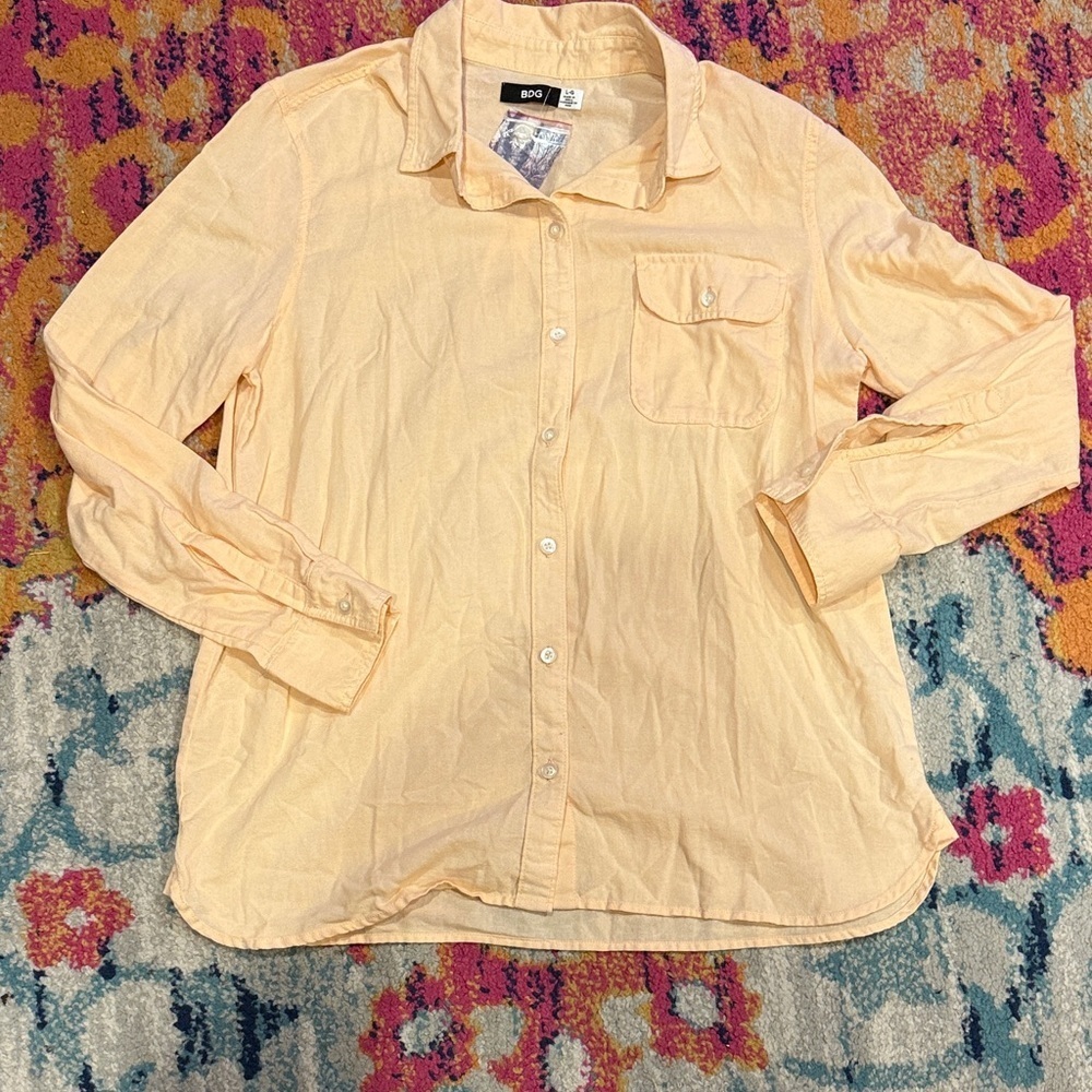 BDG Peach Button-Up Shirt